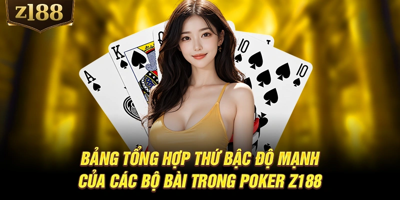 Bảng tổng hợp thứ bậc độ mạnh của các bộ bài trong Poker Z188